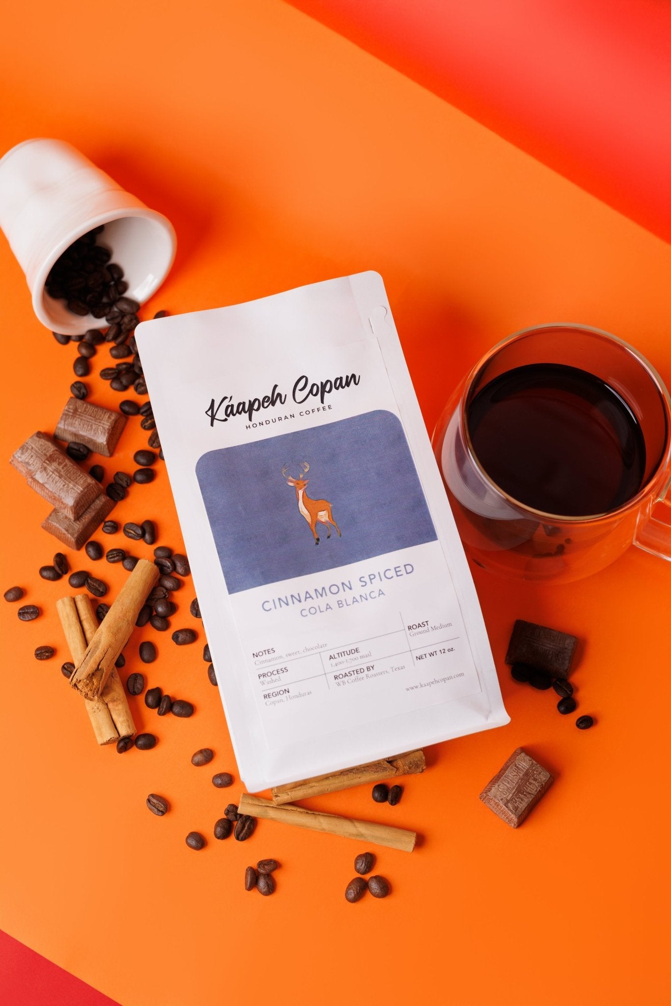 Cinnamon Spiced Medium Roast Honduran Coffee - RFA and Fair Trade Certified - Kaapeh Copan Coffee Roasters