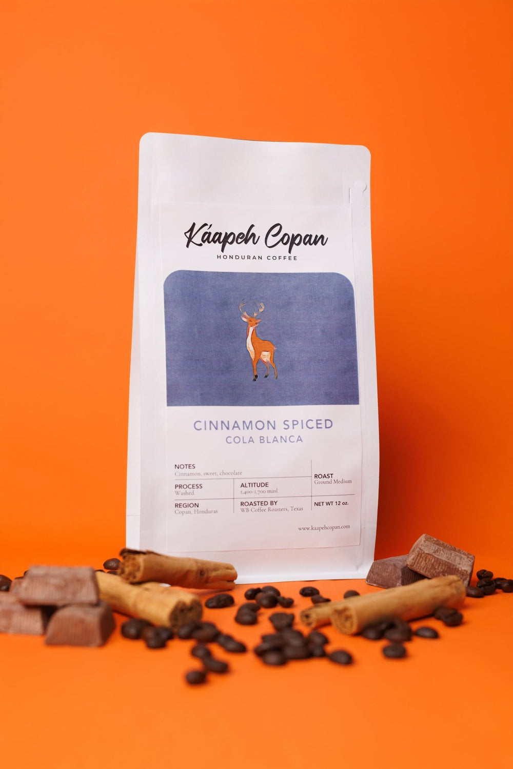 Cinnamon Spiced Medium Roast Honduran Coffee - RFA and Fair Trade Certified - Kaapeh Copan Coffee Roasters