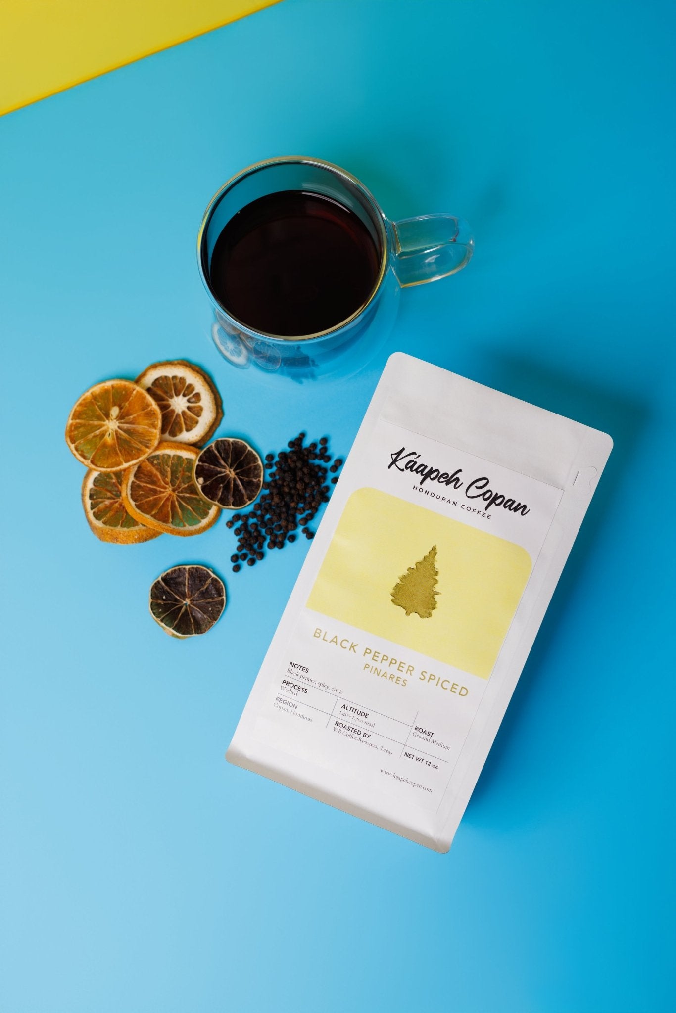 Black Pepper Spiced Pinares Honduran Coffee - RFA and Fair Trade Certified - Kaapeh Copan Coffee Roasters