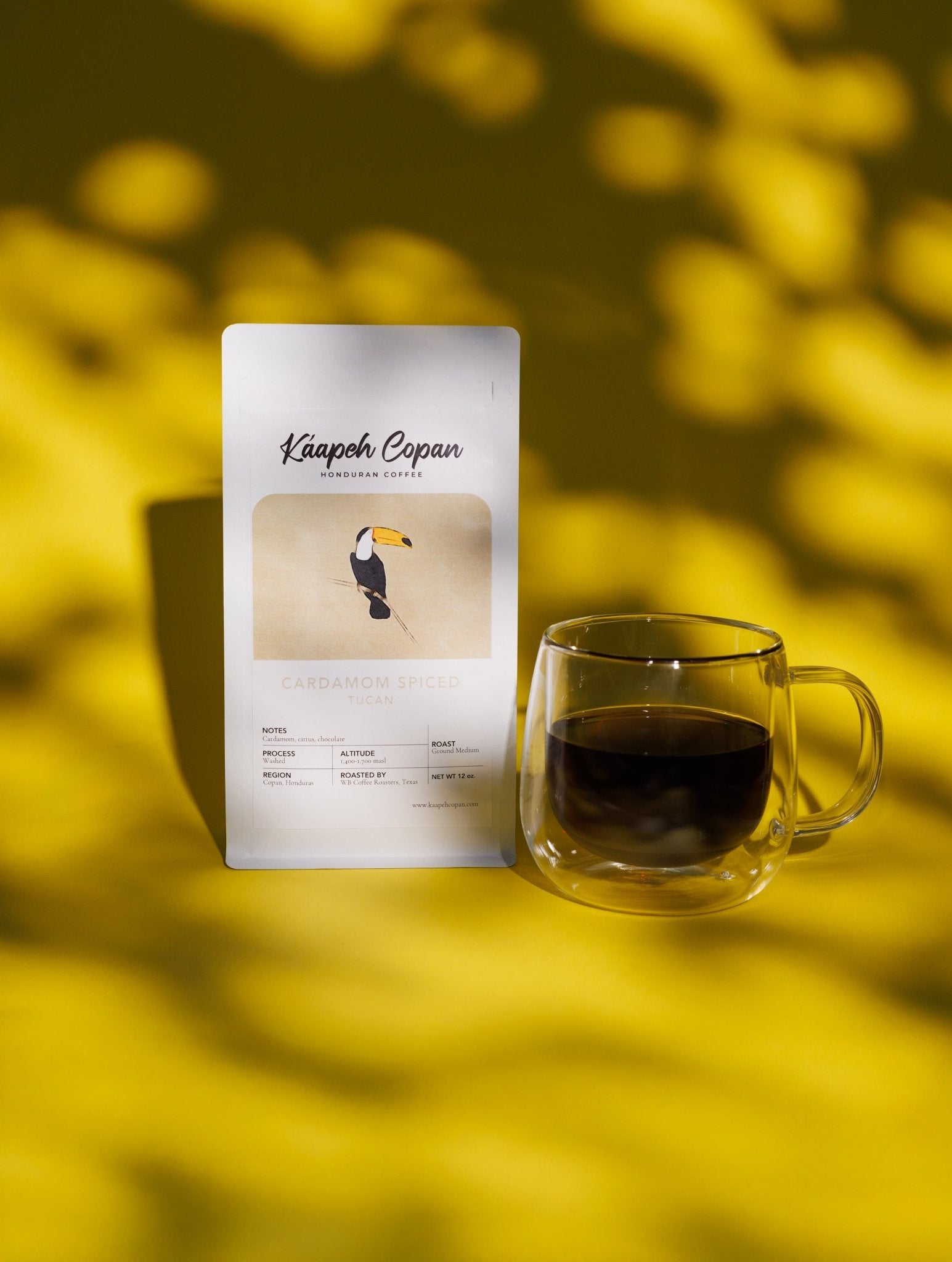 Cardamom Spiced Medium Roast Tucan Honduran Coffee - RFA and Fair Trade Certified - Kaapeh Copan Coffee Roasters